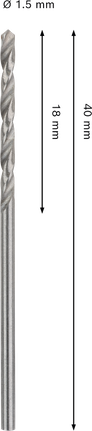 Punta elicoidale Bosch PRO Metal HSS-G da 1,5 mm.