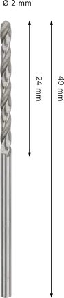 Punta elicoidale Bosch PRO Metal HSS-G da 2 mm.