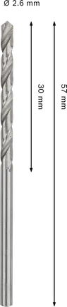 Punta elicoidale Bosch PRO Metal HSS-G 2,6x30x57 mm.