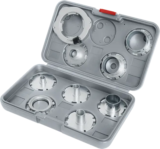 Set di guide per modelli Bosch PRO in formato metrico per fresatrice verticale, 9 pezzi in confezione.