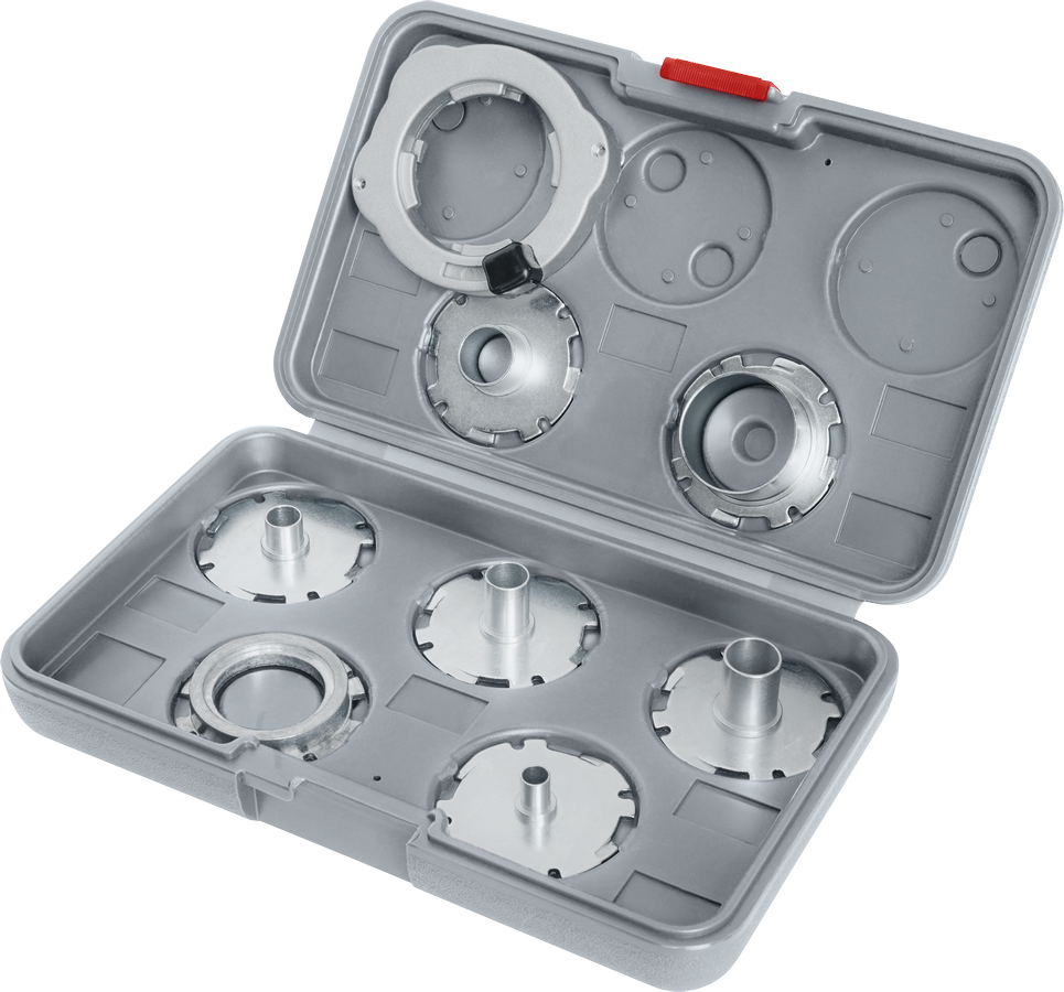 Set di guide per modelli Bosch PRO in pollici per fresatrice verticale, 8 pezzi.