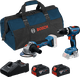 Set di utensili Bosch GSB 18V-65 e GWS 18V-8 con batterie.