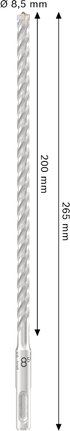 Punta per trapano a percussione Bosch PRO SDS plus-5X 8,5x200x265 mm.