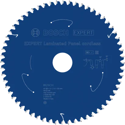 Lama per sega a batteria Bosch EXPERT Laminated Panel, 60 denti.