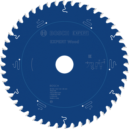 Lama per sega circolare Bosch EXPERT Wood, 48 denti.