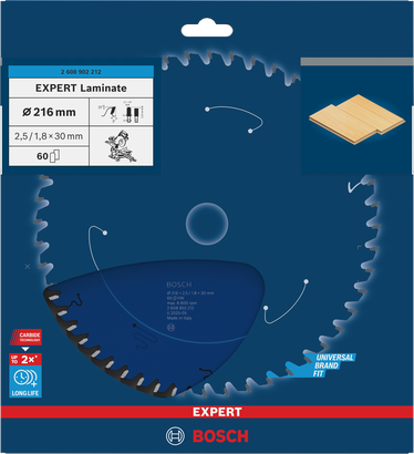 Lama per sega circolare Bosch EXPERT Laminate da 216 mm T60.