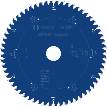 Lama per sega circolare Bosch EXPERT Laminate, 60 denti.