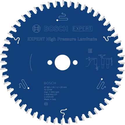 Lama per sega circolare ad alta pressione Bosch EXPERT da 160 mm.