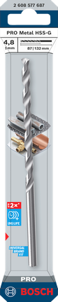 Punta da trapano Bosch PRO Metal HSS-G 4,8×87×132 mm.