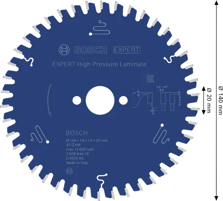Lama per sega circolare ad alta pressione Bosch EXPERT, 42 denti.