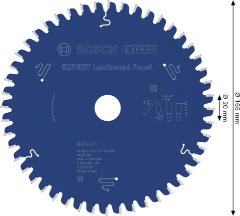 Lama per sega circolare Bosch EXPERT per pannelli laminati T48.