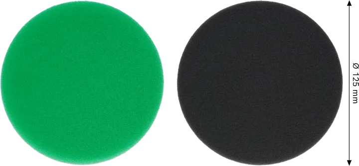 Set di spugne lucidanti Bosch da 125 mm per finitura e taglio.