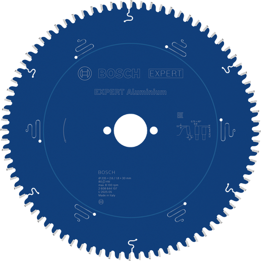 Lama per sega circolare in alluminio Bosch EXPERT 235 mm T80.
