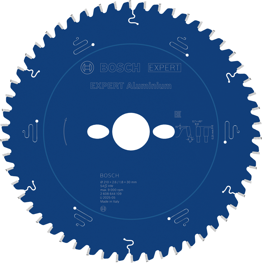 Lama per sega circolare in alluminio Bosch EXPERT, 54 denti.