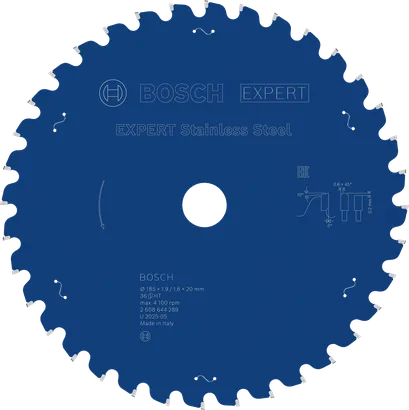 Lama per sega circolare Bosch EXPERT in acciaio inossidabile, 36 denti.