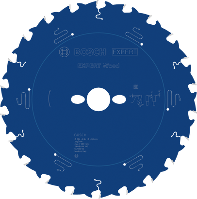 Lama per sega circolare Bosch EXPERT Wood da 254 mm per tagli precisi del legno.