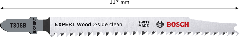 Lama per seghetto alternativo Bosch EXPERT Wood 2-side clean T308B da 117 mm.