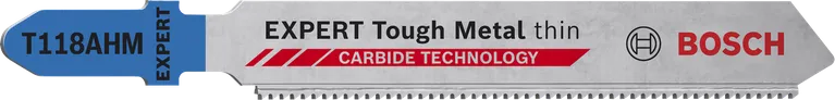 Lama per seghetto alternativo Bosch EXPERT Tough Metal T118AHM, denti in carburo.