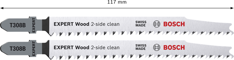 Set di lame per seghetto alternativo Bosch EXPERT Wood 2-side clean T308B.