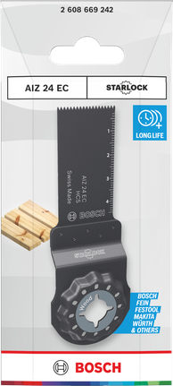 Lama da taglio per legno Bosch AIZ 24 EC Starlock 24×50 mm.