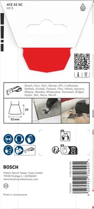Lama multimateriale Bosch Starlock ATZ 52 SC 52×26 mm.