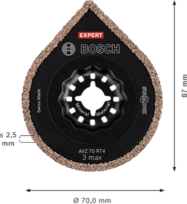 Piastra per stuccatura in metallo duro Bosch EXPERT AVZ 70 RT4 da 70 mm.