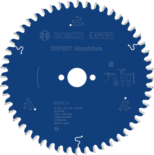 Lama per sega circolare Bosch EXPERT in alluminio per tagli precisi del metallo.