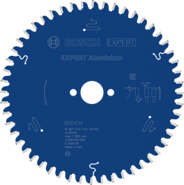 Lama per sega circolare Bosch EXPERT in alluminio per tagli precisi del metallo.