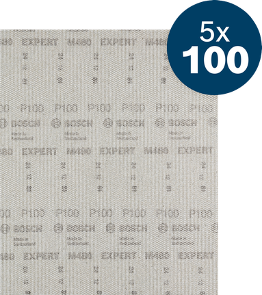 Rete abrasiva Bosch EXPERT M480 230x280mm G100 confezione da 5.