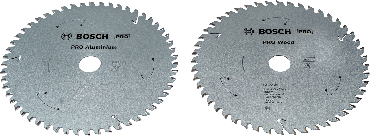 Lama per sega circolare Bosch PRO per legno e alluminio da 165 mm, confezione da 2.