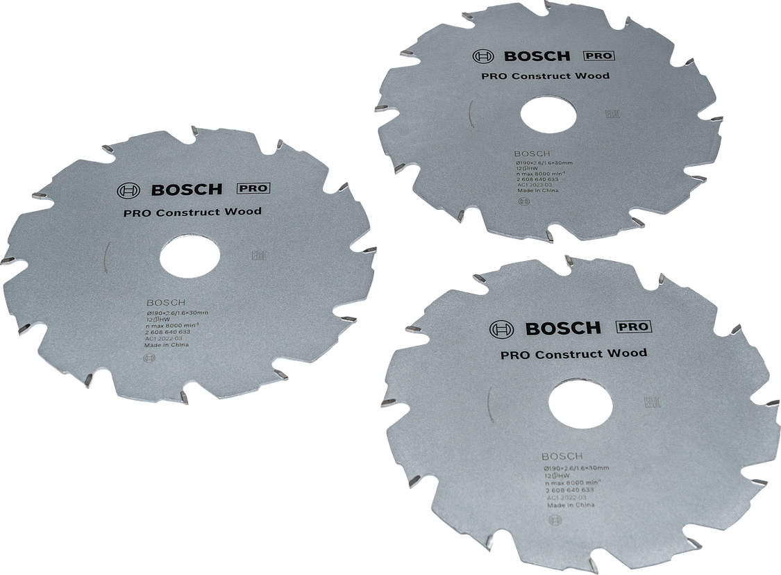 Lama per sega circolare Bosch PRO Construct Wood da 190 mm, confezione da 3.