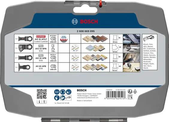 Set per elettricisti e cartongesso Bosch da 5 pezzi per taglio e levigatura.