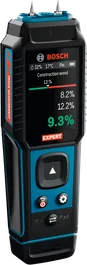 Misuratore di umidità dei materiali Bosch EXMM3-17 con display digitale.
