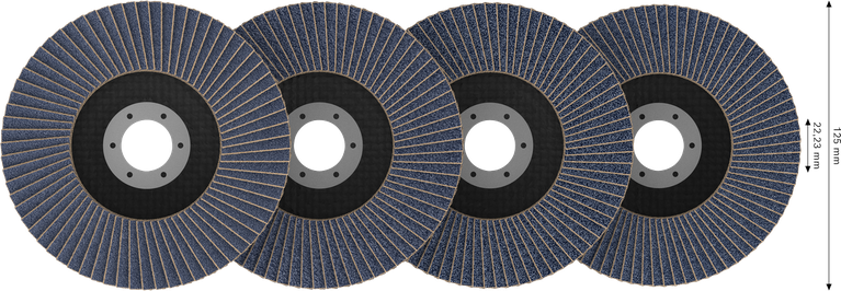 Set di dischi lamellari Bosch X451 da 125 mm, grane assortite.