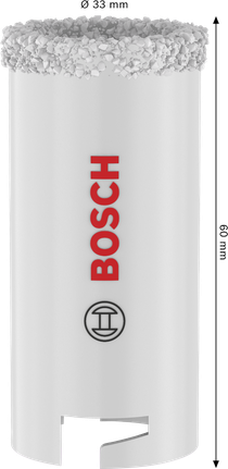 Sega a tazza Bosch da 33 mm per mattoni e piastrelle morbide, lunghezza 60 mm.