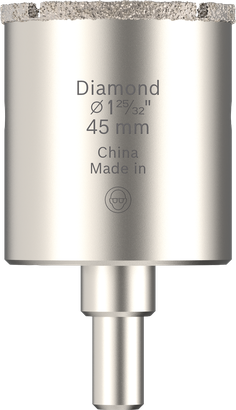 Sega a tazza diamantata Bosch da 45 mm per forature precise.