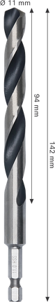 Punta per metallo Bosch HSS attacco esagonale da 11 mm.