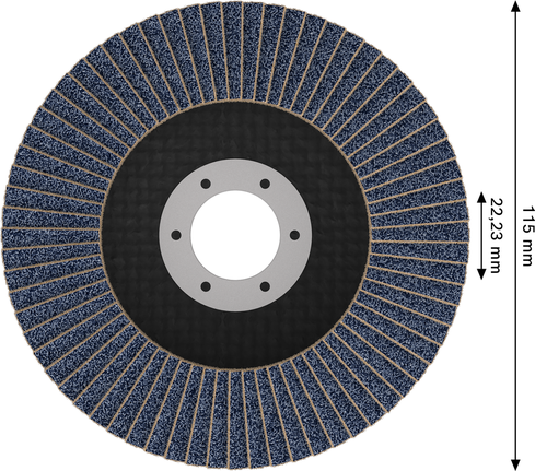 Disco lamellare Bosch X451 115 mm G80 per la levigatura dei metalli.