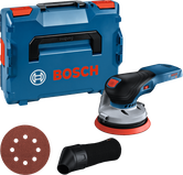 Set levigatrice orbitale roto-avvitatrice a batteria Bosch GEX 18V-125.