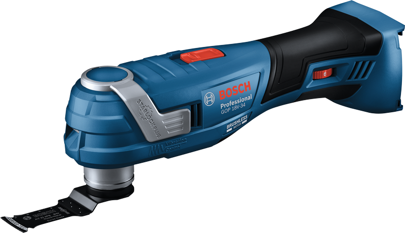 Utensile multifunzione a batteria Bosch GOP 18V-34 per uso professionale.