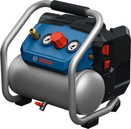 Compressore d'aria Bosch GKO18V-51 con manometri di controllo.