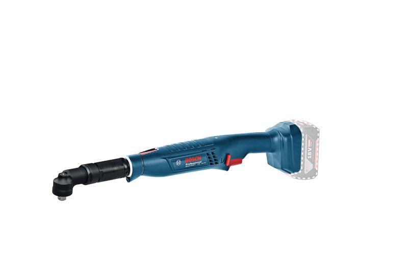 Cricchetto a batteria Bosch con testa angolare da 18 V e attacco da 3/8".