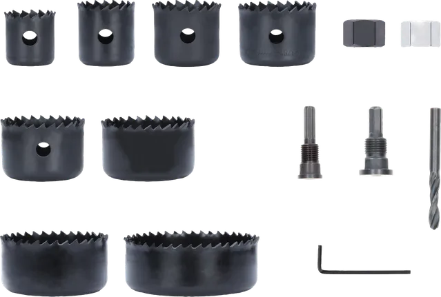 Set di seghe a tazza Bosch per legno e cartongesso con punta pilota.