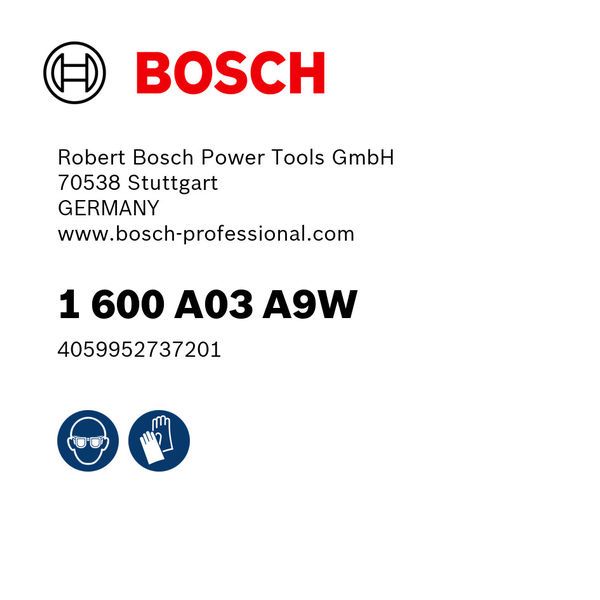 Bosch logo, Postal address, Electronic address, Safety icons