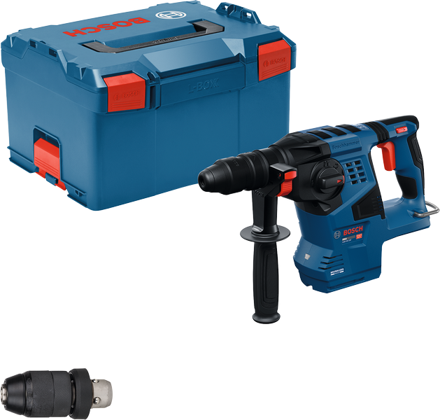 Set trapano a percussione Bosch GBH18V-28F con valigetta.