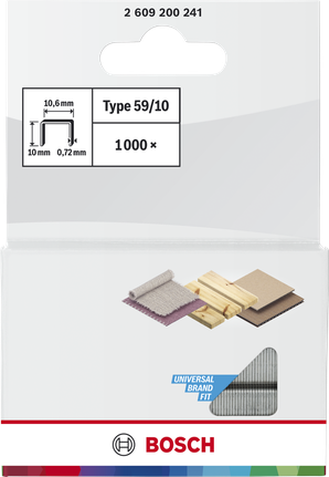 Punti metallici Bosch a filo sottile tipo 59/10 per uso universale.
