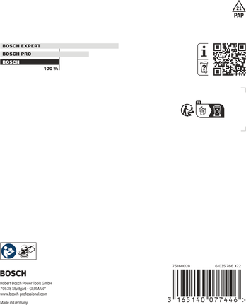 Platorello abrasivo duro Bosch da 125 mm con 8 fori.