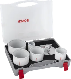 Set di seghe a tazza Bosch per mattoni e piastrelle morbide in valigetta.