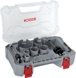 Set di seghe a tazza filettate per materiali da costruzione Bosch PRO in valigetta.