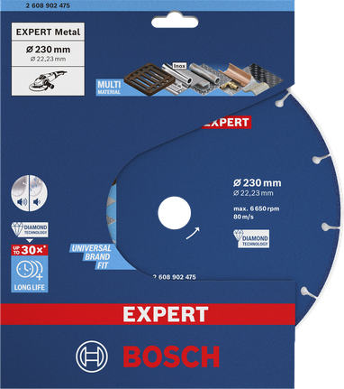 Disco diamantato per taglio metalli Bosch EXPERT 230 x 22,23 mm.